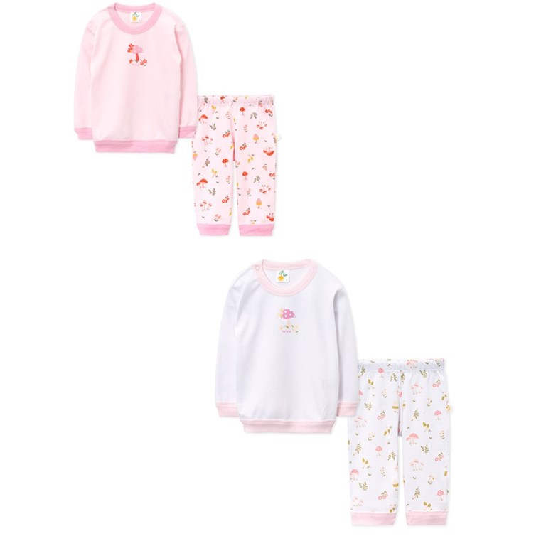 PIJAMA BEBE 2 PIEZAS, BUZO ESTAMPADO. NARANJO