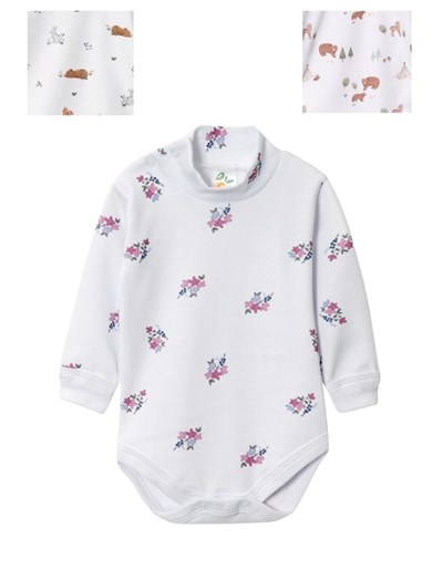BODY MANGA LARGA CUELLO ALTO UNISEX ESTAMPADO VARIOS COLORES NARANJO