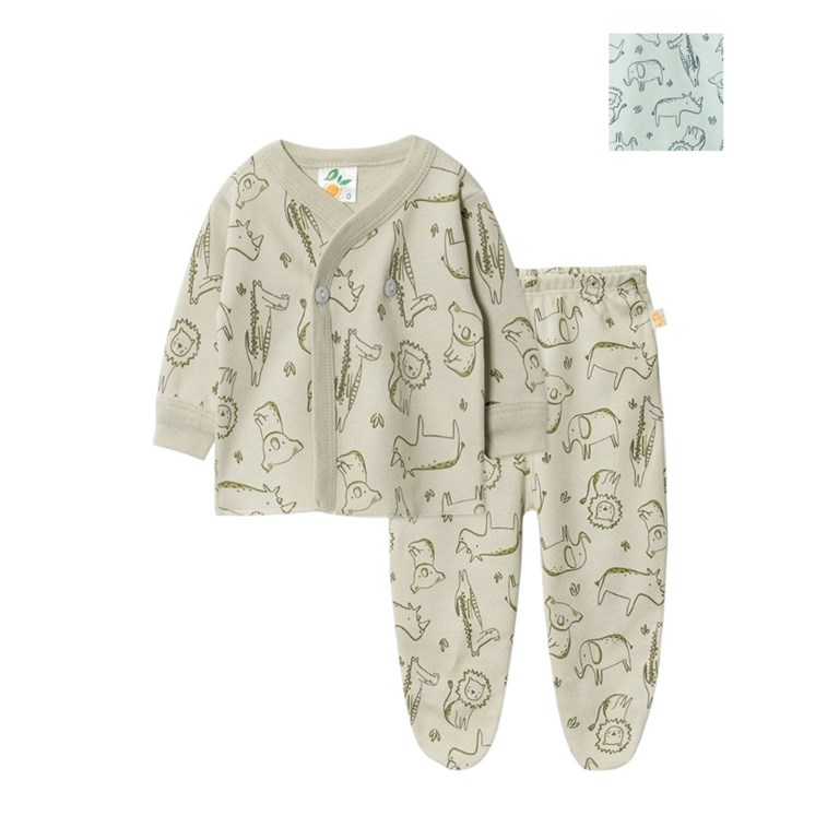 Conjunto Batita y Medio osito ESTAMPADO Naranjo.
