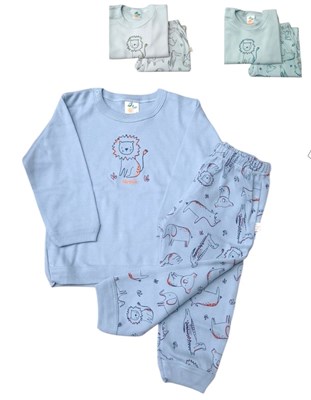 PIJAMA 2 PIEZAS BEBE ESTAMPA LEONES NARANJO