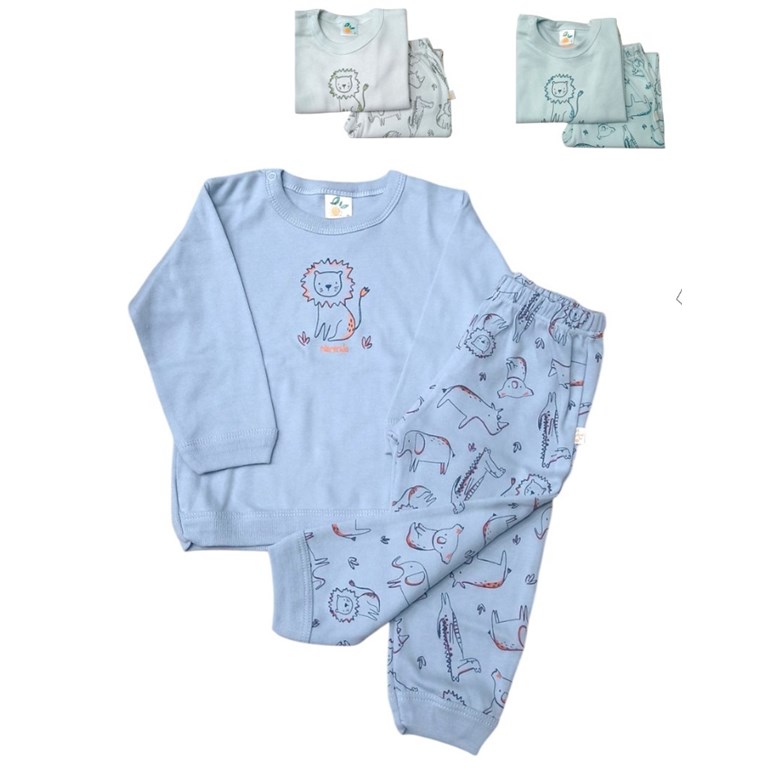 PIJAMA 2 PIEZAS BEBE ESTAMPA LEONES NARANJO