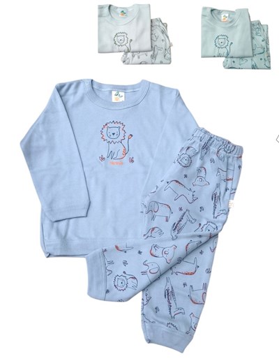 PIJAMA 2 PIEZAS BEBE ESTAMPA LEONES NARANJO