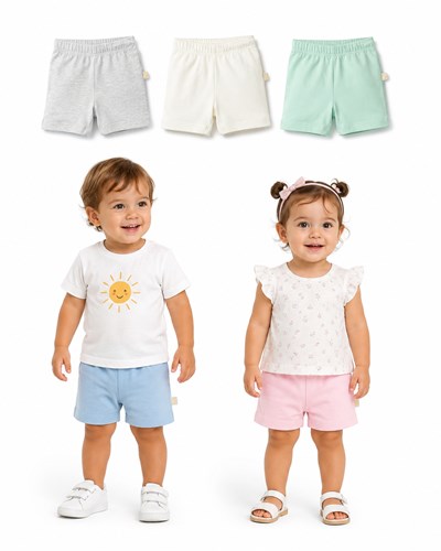 Short ribb liso. Colores surtidos. Naranjo.