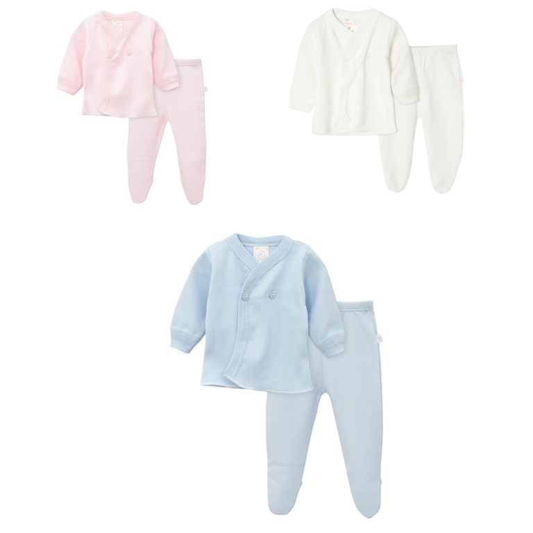 Conjunto batita y medio osito Liso bebe. Colores surtidos. Naranjo.