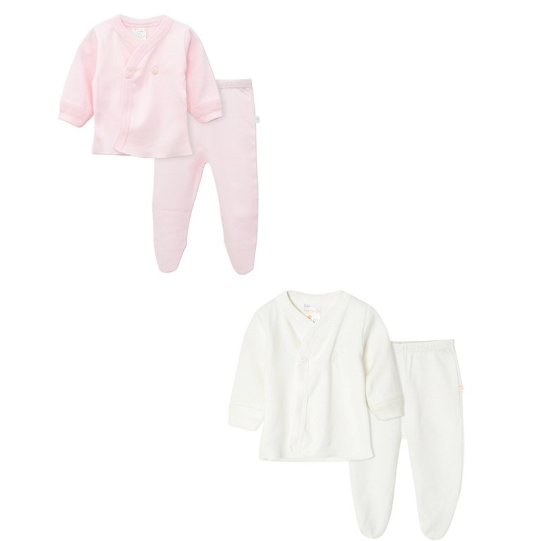 Conjunto batita y medio osito Liso bebe. Colores surtidos. Naranjo.