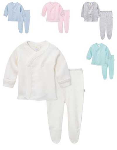 Conjunto batita y medio osito Liso  bebe. Colores surtidos. Naranjo.