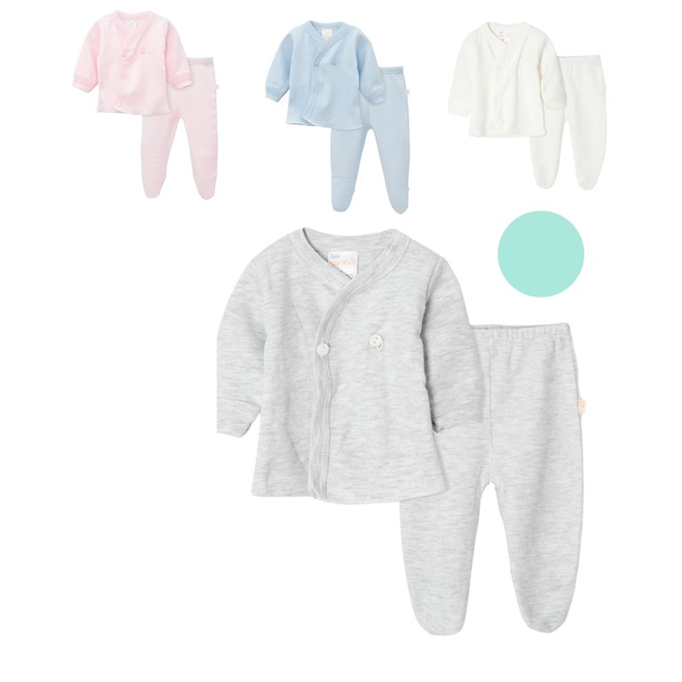 Conjunto batita y medio osito Liso bebe. Colores surtidos. Naranjo.