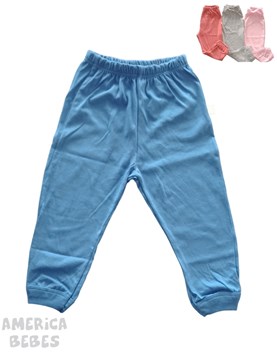 PANTALON ALGODON C/PUÑO COLOR LISO. NARANJO
