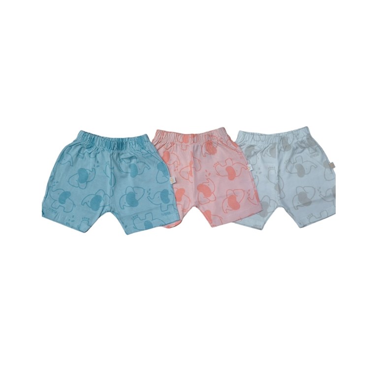 Short bebes jersey estampado nubes Colores surtidos. Naranjo.