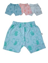 Short bebes jersey estampado nubes Colores surtidos. Naranjo.