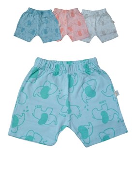 Short bebes jersey estampado nubes Colores surtidos. Naranjo.