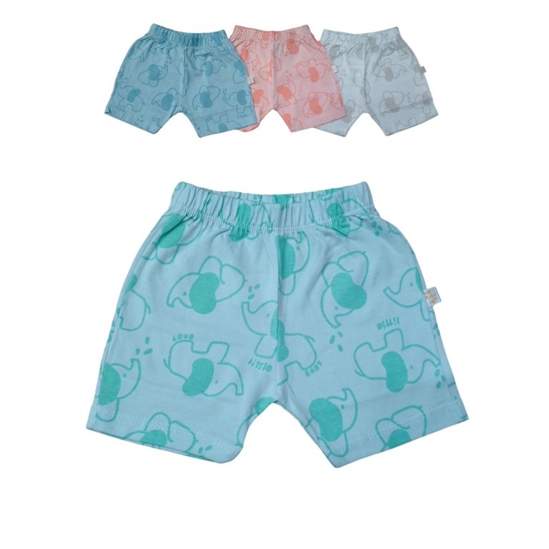 Short bebes jersey estampado nubes Colores surtidos. Naranjo.