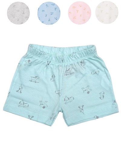 Short bebes jersey estampado nubes Colores surtidos. Naranjo.