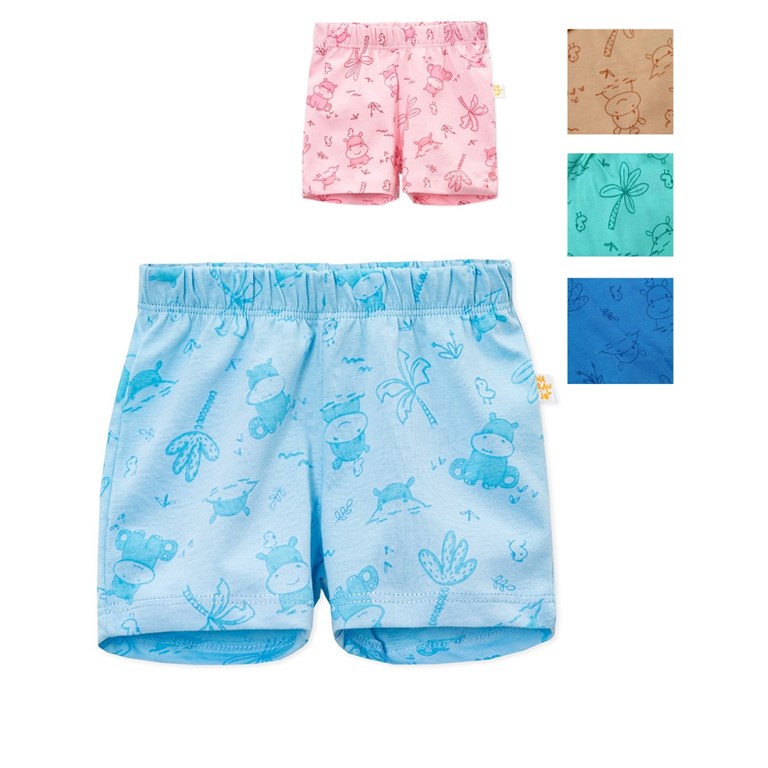 Short bebes jersey estampado.ANIMALITOS Colores surtidos. Naranjo.