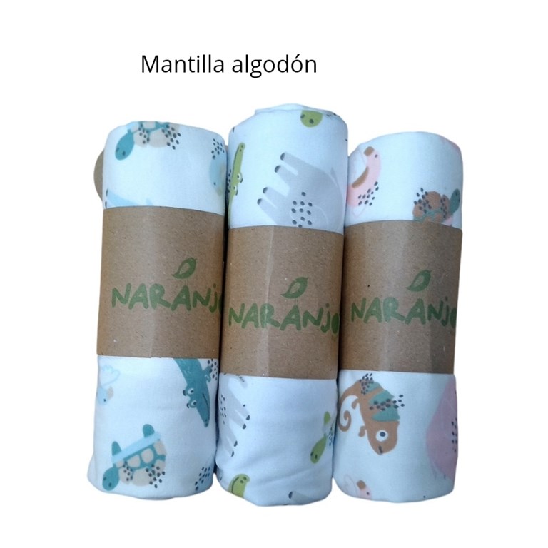 mantilla jersey estampada forrada naranjo