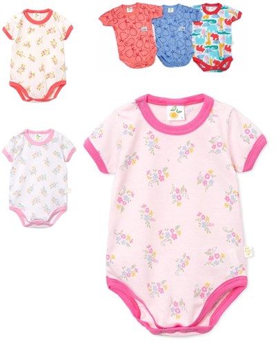 BODY MANGA CORTA CON BROCHE ESTAMPADO NARANJO