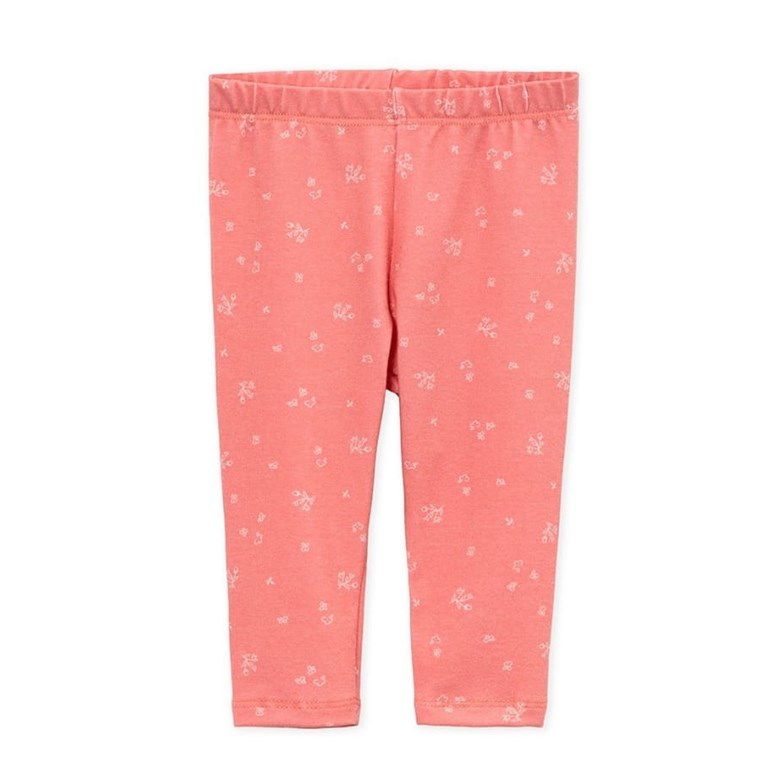 Calza beba estampada intensa.Naranjo