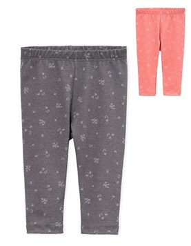 Calza beba estampada intensa.Naranjo