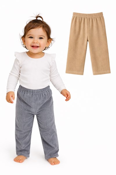 Pantalon corderoy plush beba.Naranjo