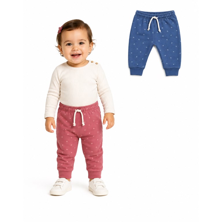 Pantalon frisa beba estampado.Naranjo