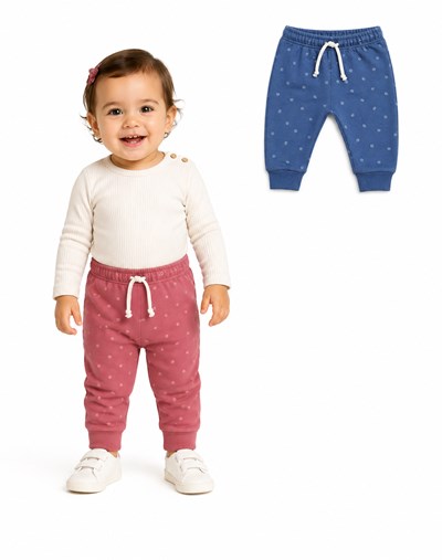 Pantalon frisa beba estampado.Naranjo