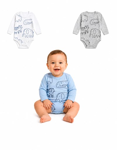 BODY UNISEX MANGA LARGAR CON ESTAMPA NARANJO