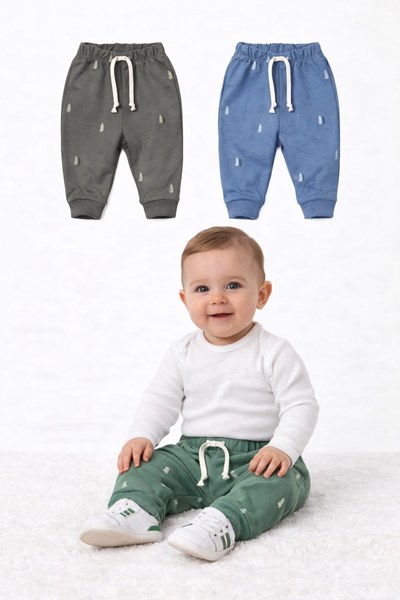 Pantalon bebe estampado.Naranjo
