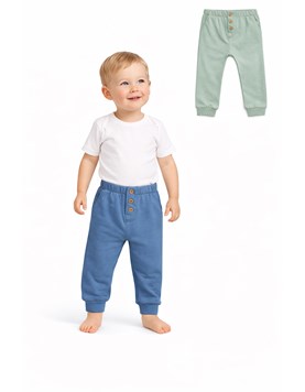 Pantalon bebe interlock.Naranjo
