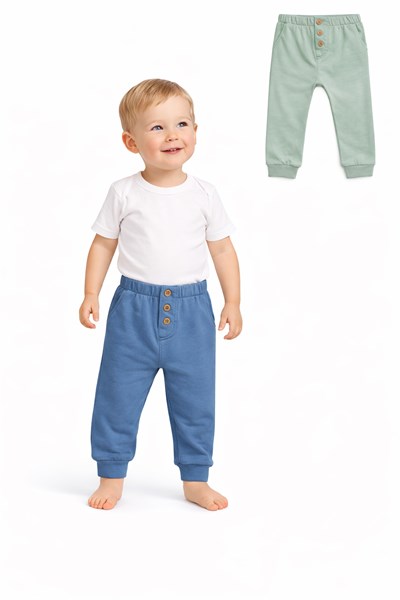 Pantalon bebe interlock.Naranjo