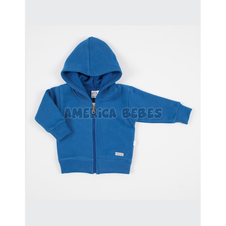 Campera con capucha FRISA. colores surtidos. Naranjo.