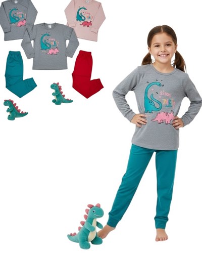 PIJAMA M/L ESTAMPADO. COLORES SURTIDOS. NARANJO