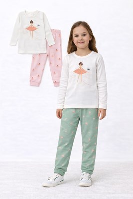 PIJAMA MANGA LARGA ESTAMPADO NENA NARANJO