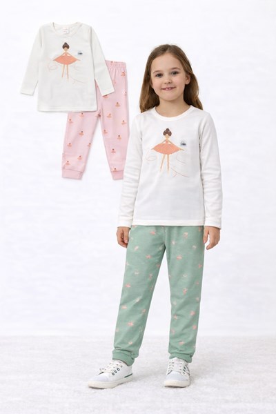 PIJAMA MANGA LARGA ESTAMPADO NENA NARANJO