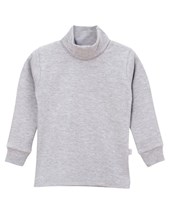 MEDIA POLERA ALGODON LISO GRIS MELANGE NARANJO