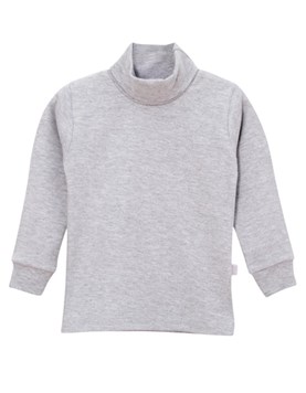 MEDIA POLERA ALGODON LISO GRIS MELANGE NARANJO