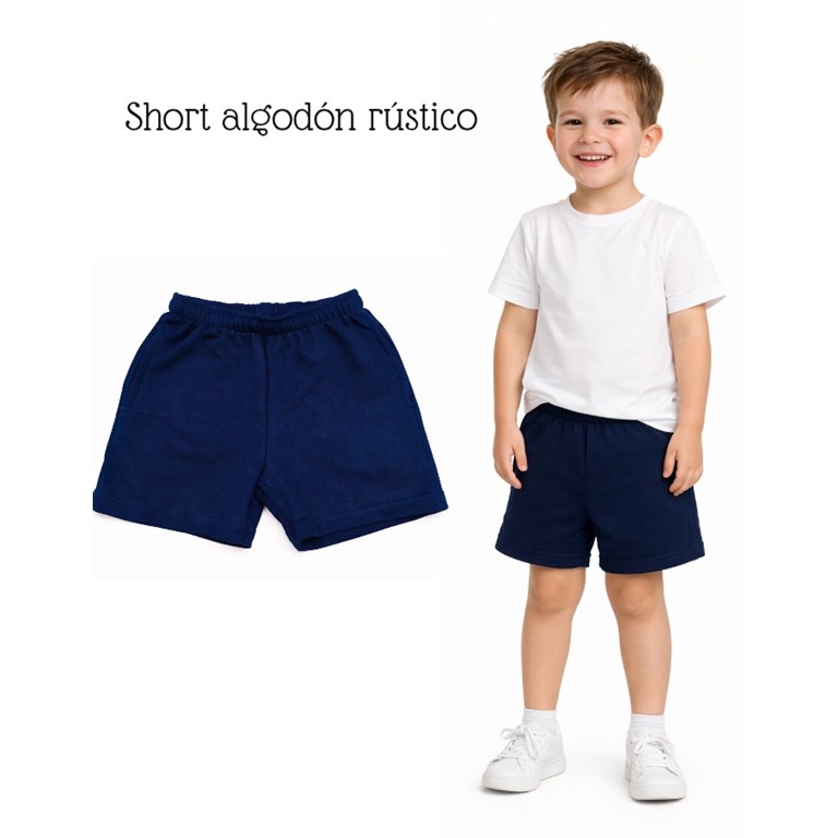 Short rustico azul.Naranjo