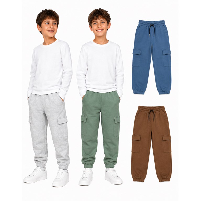 Pantalon frisa cargo.Naranjo