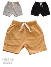 SHORT PARA BEBA ALGODON Y LYCRA LISO NARANJO