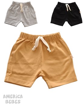 SHORT PARA BEBA ALGODON Y LYCRA LISO NARANJO