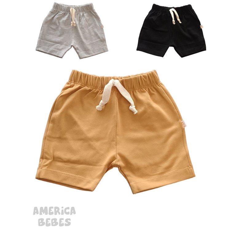 SHORT PARA BEBA ALGODON Y LYCRA LISO NARANJO