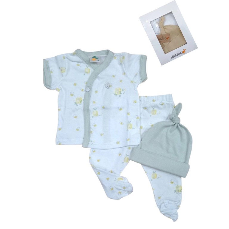 AJUAR BATITA  MEDIO OSITO  Y GORRITO. NARANJO