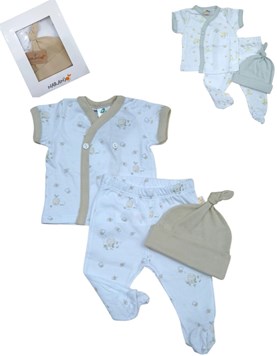 AJUAR BATITA MEDIO OSITO Y GORRITO. NARANJO