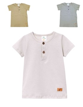 Remera bebé con botones. Naranjo