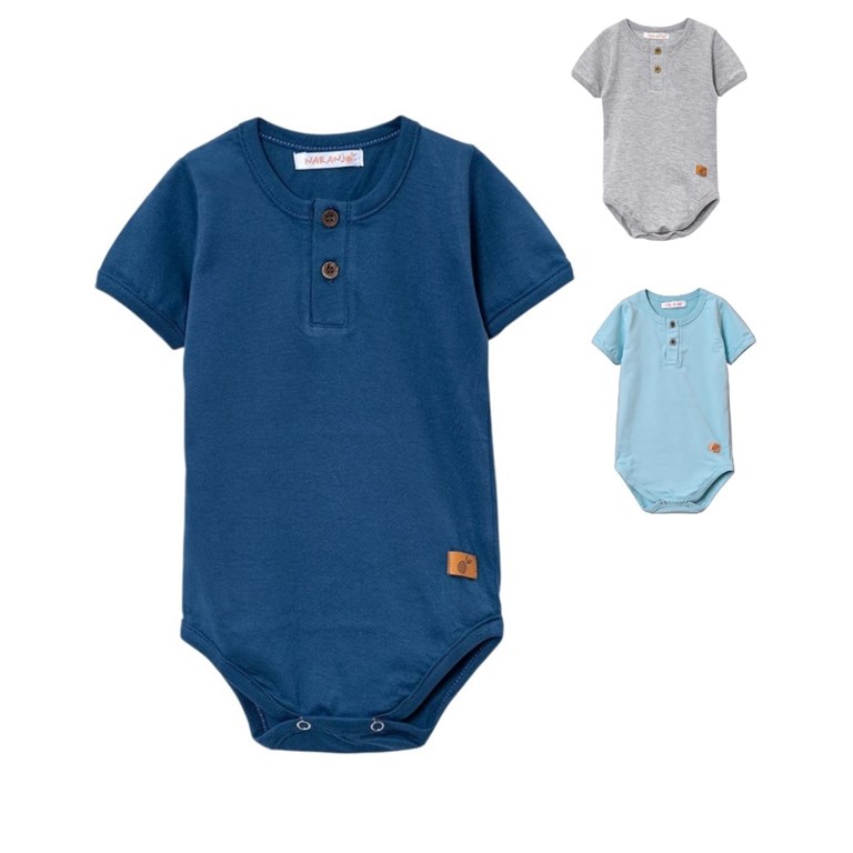 Body c/botones m/corta. Naranjo