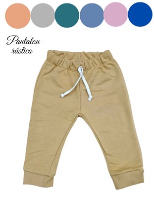 PANTALON CON PUÑO BEBE RUSTICO NARANJO