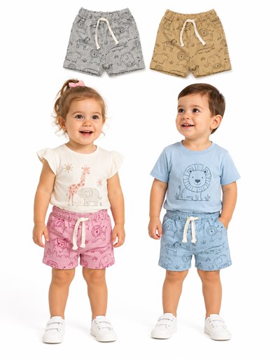Short rustico estampado. NARANJO