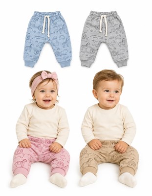 Pantalón rustico estampado. NARANJO