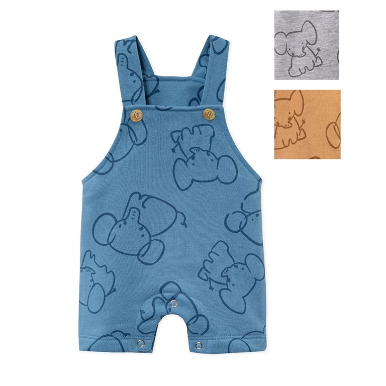 Jardinero rustico estampado bebe mini. Naranjo