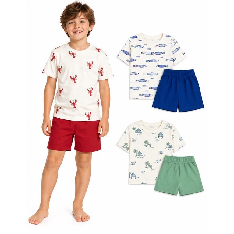 conjunto remera mc y short naranjo