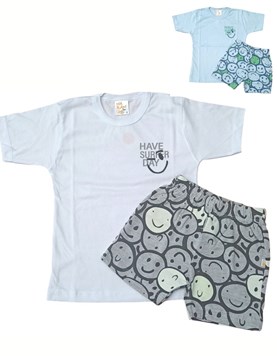 conjunto remera mc y short naranjo